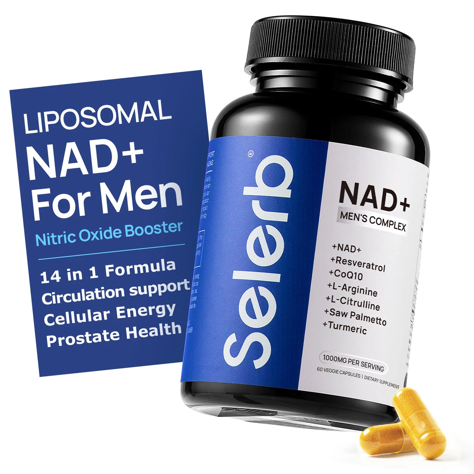 Selerb NAD+ Supplement for Men - 60 Capsules